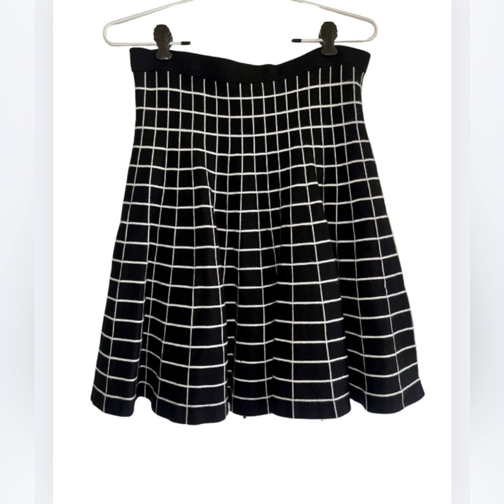 Chelsea & Theodore Black and White Checkered Mini Skirt